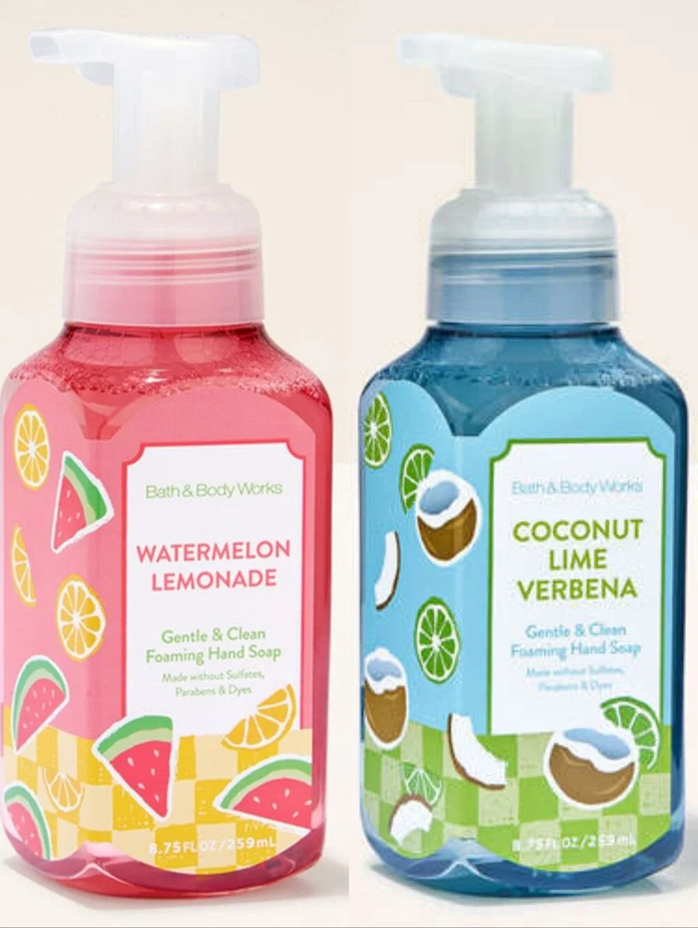Bath Body Works Watermelon Lemonade & Coconut Lime Verbena Hand Soap Set NEW